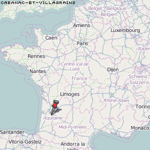Cabanac-et-Villagrains Karte Frankreich