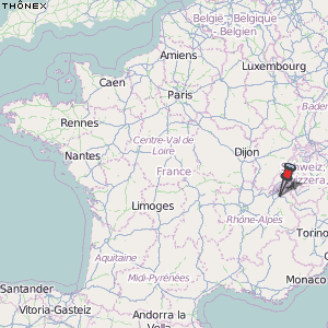 Thônex Karte Frankreich