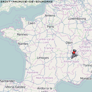 Saint-Maurice-de-Gourdans Karte Frankreich