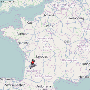 Saucats Karte Frankreich
