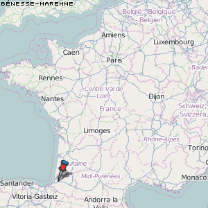 Bénesse-Maremne Karte Frankreich