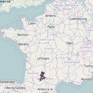 Pavie Karte Frankreich