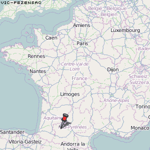 Vic-Fezensac Karte Frankreich