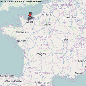 Port-en-Bessin-Huppain Karte Frankreich