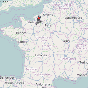 Orbec Karte Frankreich