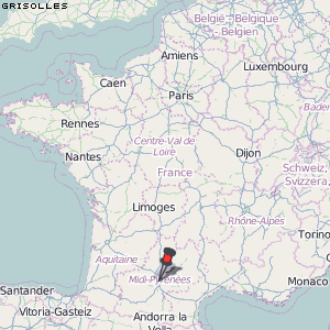 Grisolles Karte Frankreich