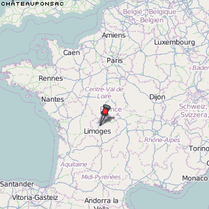 Châteauponsac Karte Frankreich