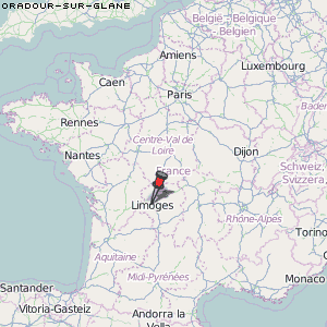 Oradour-sur-Glane Karte Frankreich