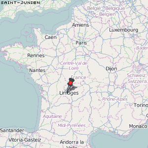 Saint-Junien Karte Frankreich