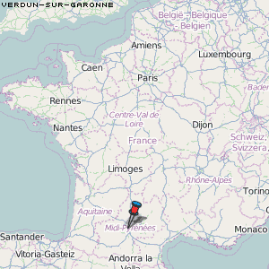 Verdun-sur-Garonne Karte Frankreich