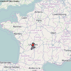 Champcevinel Karte Frankreich