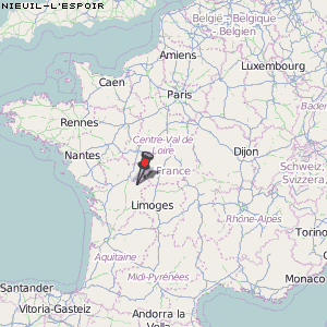 Nieuil-l'Espoir Karte Frankreich