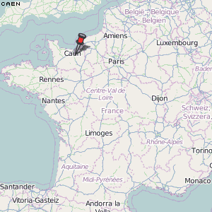 Caen Karte Frankreich