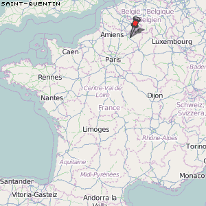 Saint-Quentin Karte Frankreich