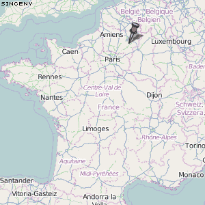 Sinceny Karte Frankreich