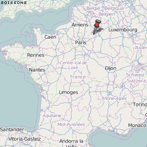 Soissons Karte Frankreich