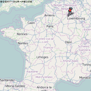 Bogny-sur-Meuse Karte Frankreich