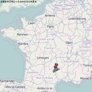 Sébazac-Concourès Karte Frankreich