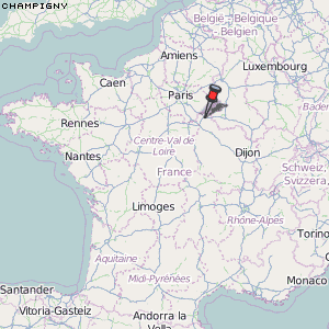 Champigny Karte Frankreich