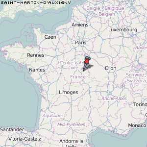 Saint-Martin-d'Auxigny Karte Frankreich