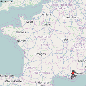 Évenos Karte Frankreich