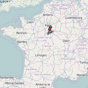 Loury Karte Frankreich