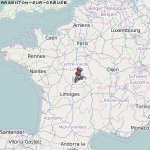 Argenton-sur-Creuse Karte Frankreich