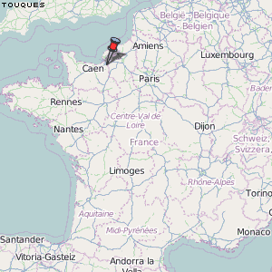 Touques Karte Frankreich