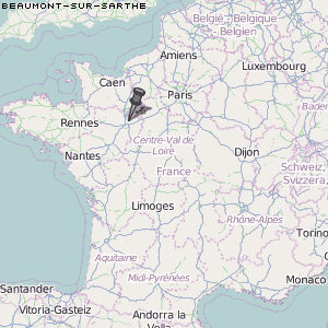 Beaumont-sur-Sarthe Karte Frankreich