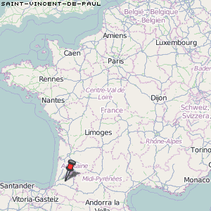 Saint-Vincent-de-Paul Karte Frankreich