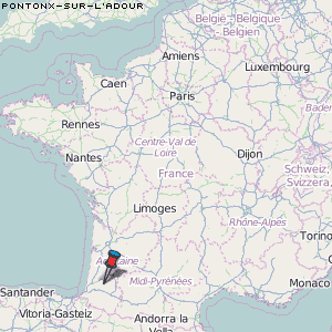 Pontonx-sur-l'Adour Karte Frankreich