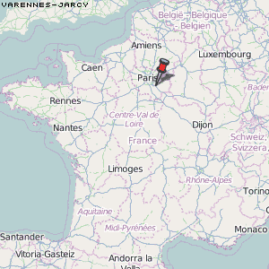Varennes-Jarcy Karte Frankreich