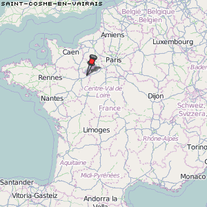 Saint-Cosme-en-Vairais Karte Frankreich