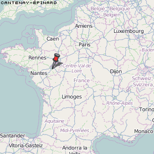 Cantenay-Épinard Karte Frankreich