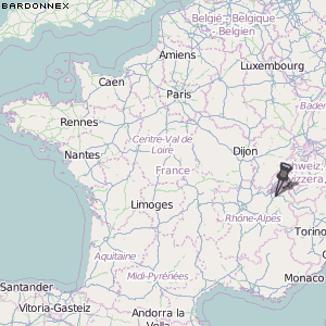Bardonnex Karte Frankreich