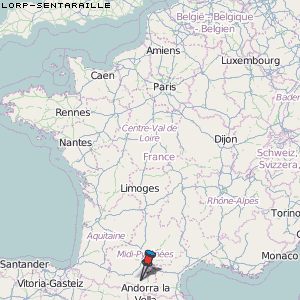 Lorp-Sentaraille Karte Frankreich