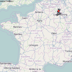 Montmédy Karte Frankreich