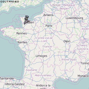 Coutances Karte Frankreich