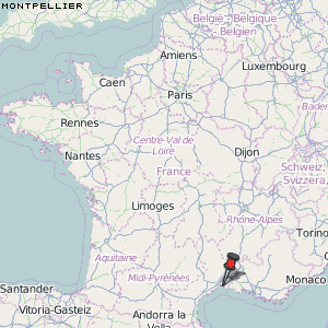Montpellier Karte Frankreich
