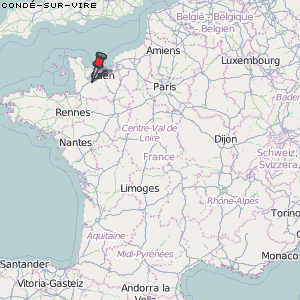 Condé-sur-Vire Karte Frankreich