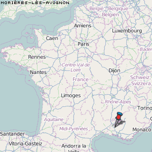 Morières-lès-Avignon Karte Frankreich