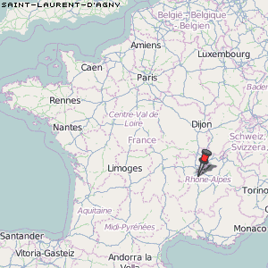 Saint-Laurent-d'Agny Karte Frankreich