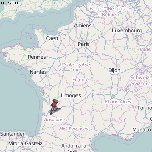 Cestas Karte Frankreich