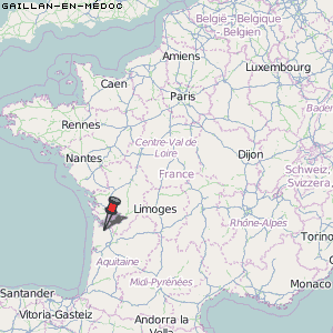 Gaillan-en-Médoc Karte Frankreich