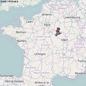 Chevannes Karte Frankreich