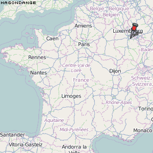Hagondange Karte Frankreich