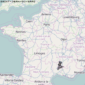 Saint-Jean-du-Gard Karte Frankreich