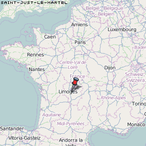 Saint-Just-le-Martel Karte Frankreich