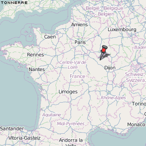 Tonnerre Karte Frankreich