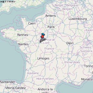 Mettray Karte Frankreich